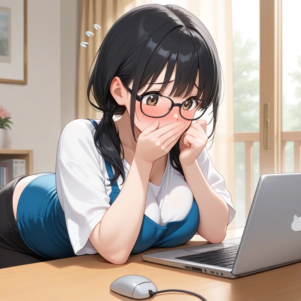 よく生成する子②：黒髪眼鏡地味子ちゃん