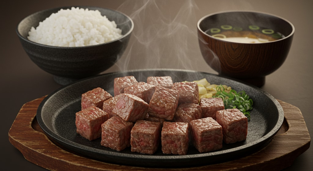 深夜食堂のサイコロステーキ定食