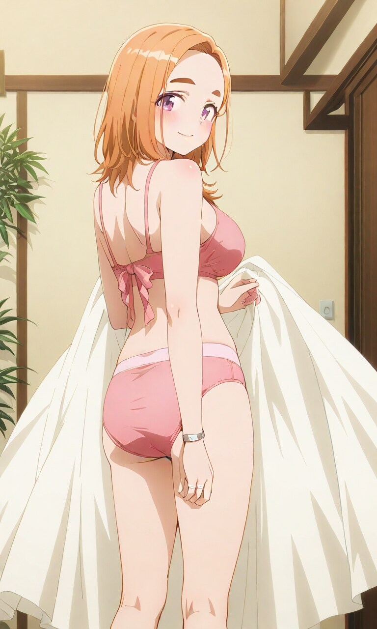 ピンクの下着で