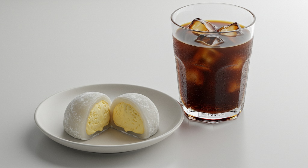 デザートの餅アイス