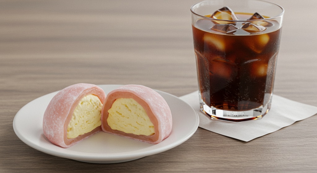 デザートの餅アイス