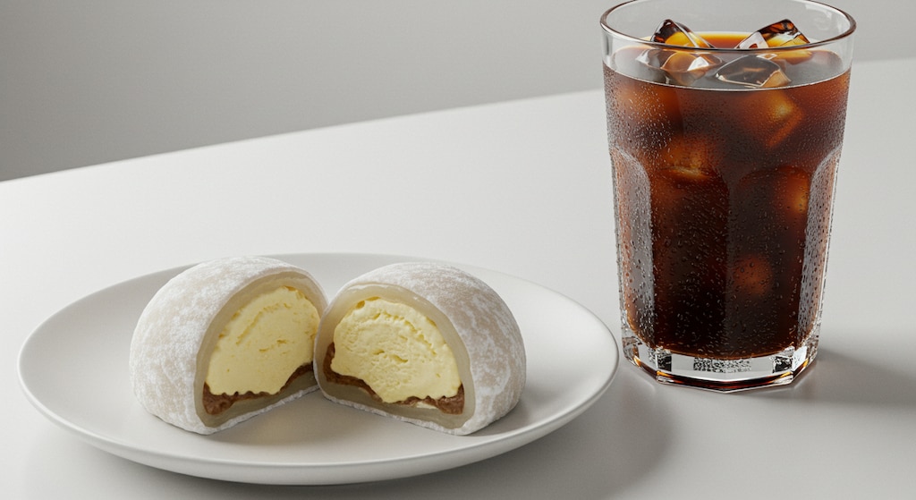 デザートの餅アイス