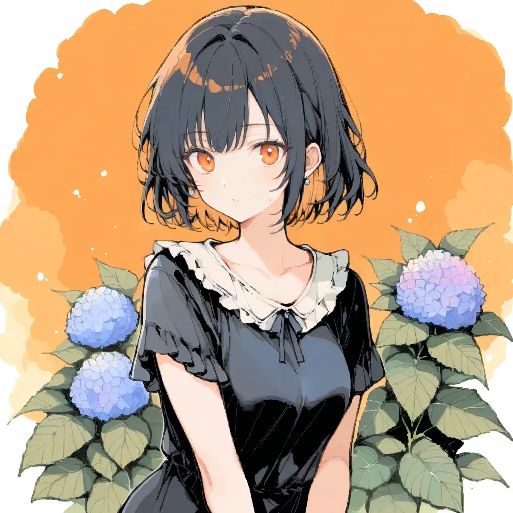 橙 群青 紫陽花