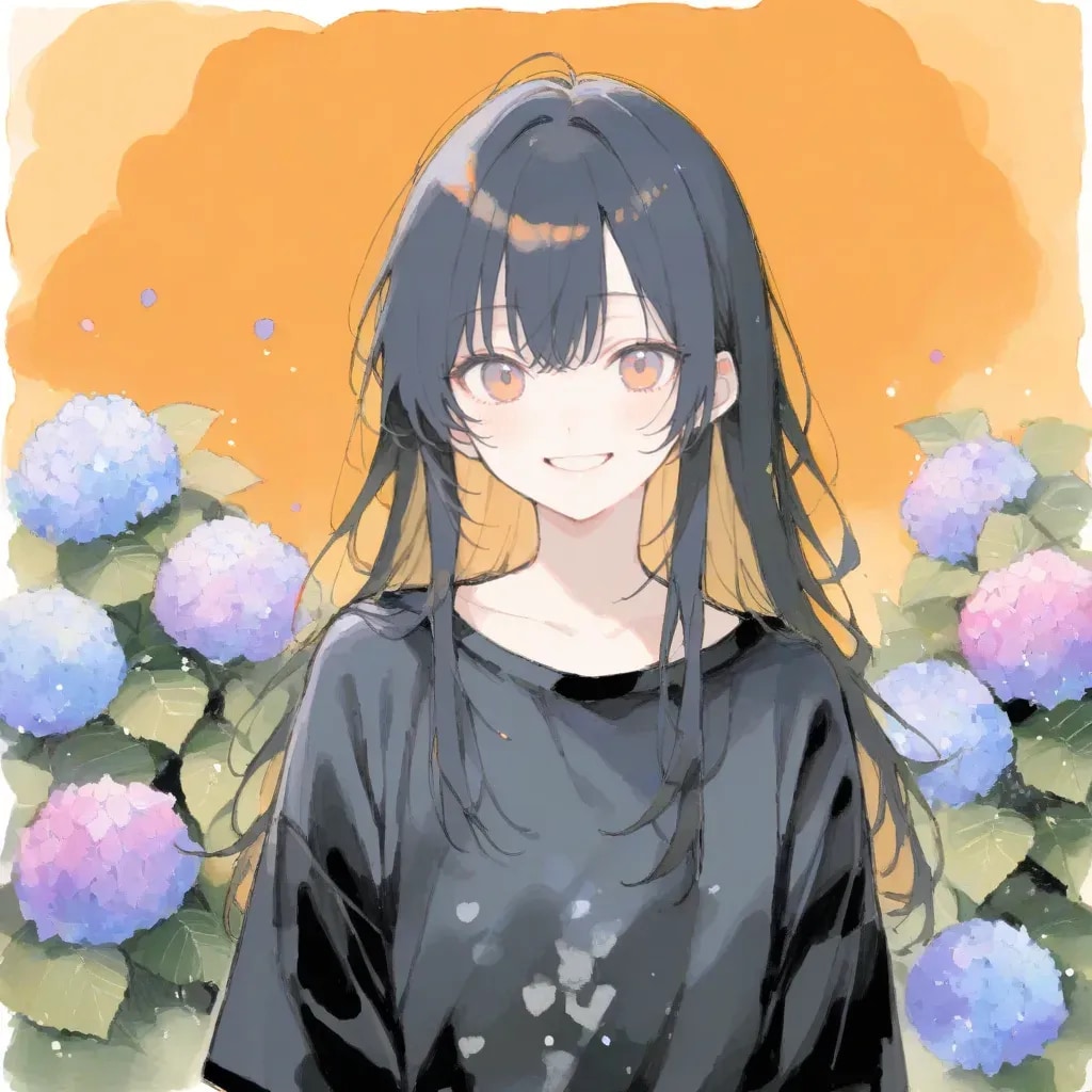 橙 群青 紫陽花