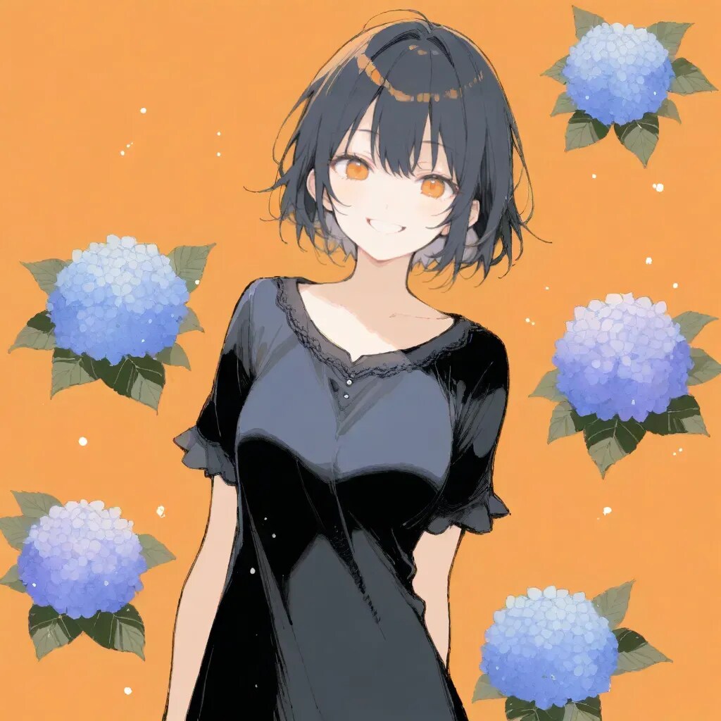 橙 群青 紫陽花