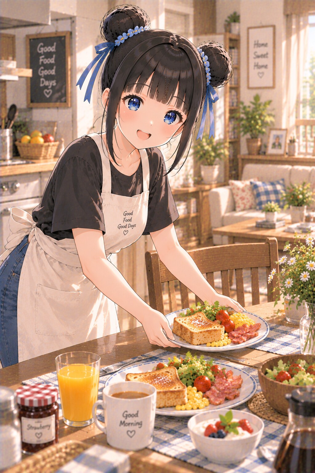 おだんごちゃん🍡✨と朝ごはん🍚✨　9/23 | の人気AIイラスト・グラビア