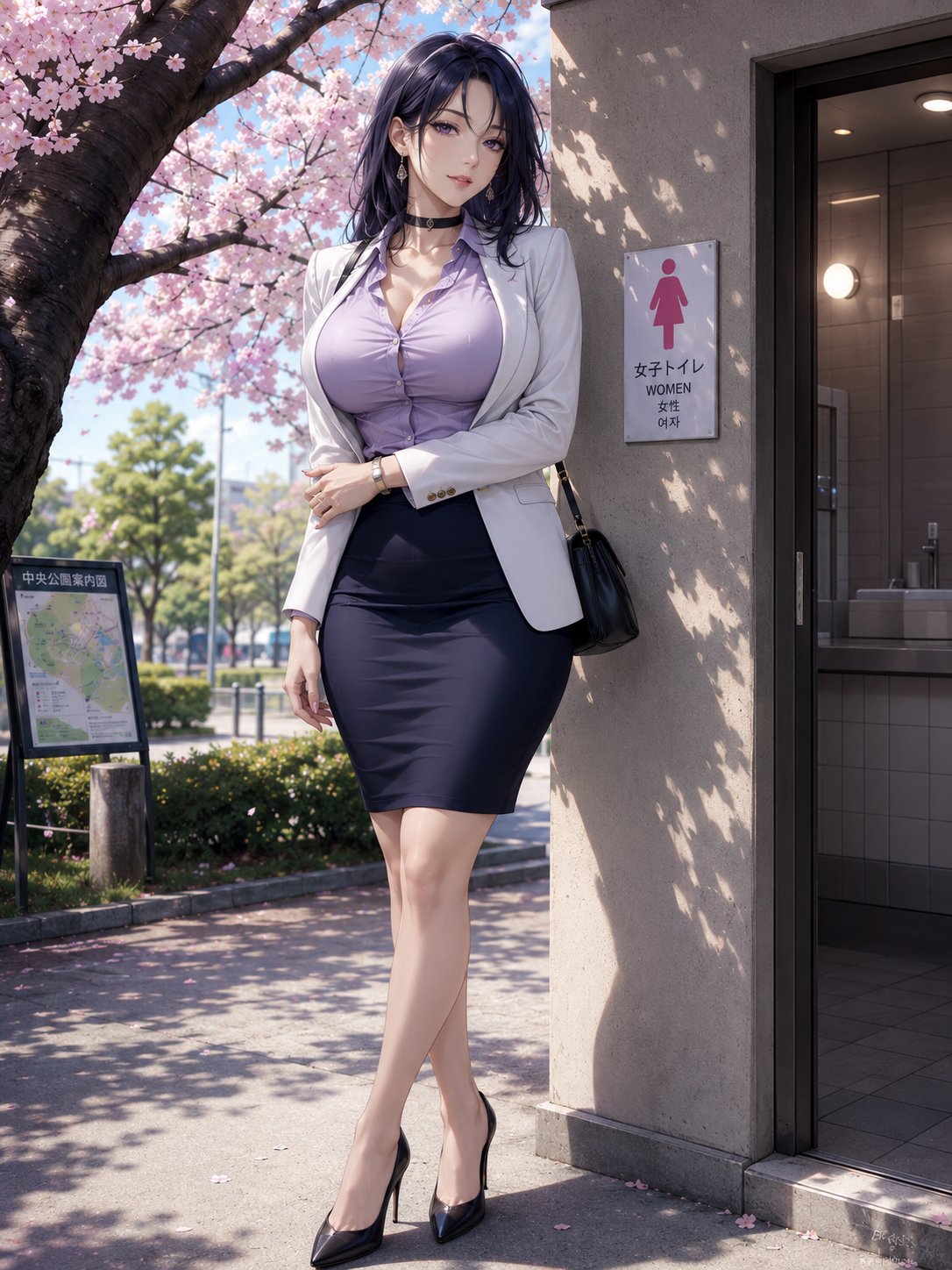 いい女を公園トイレの前で待たせる | の人気AIイラスト・グラビア
