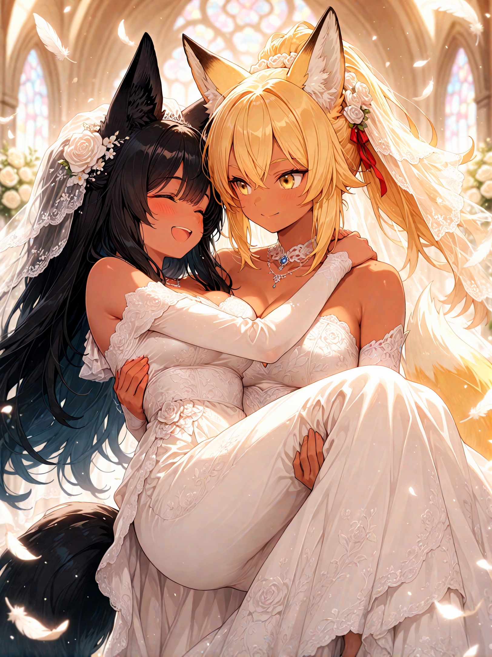 ウェディングドレスでお姫様抱っこ