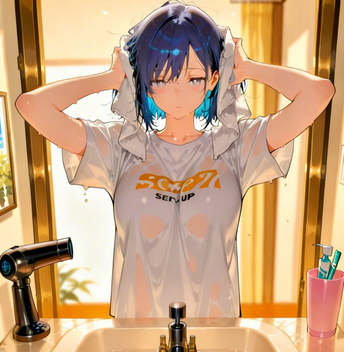 朝シャンする七瀬　30
