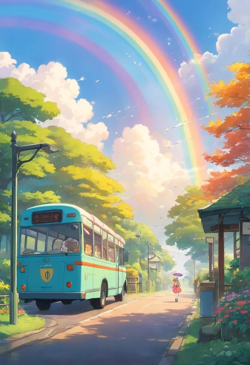 雨上がりのバス停