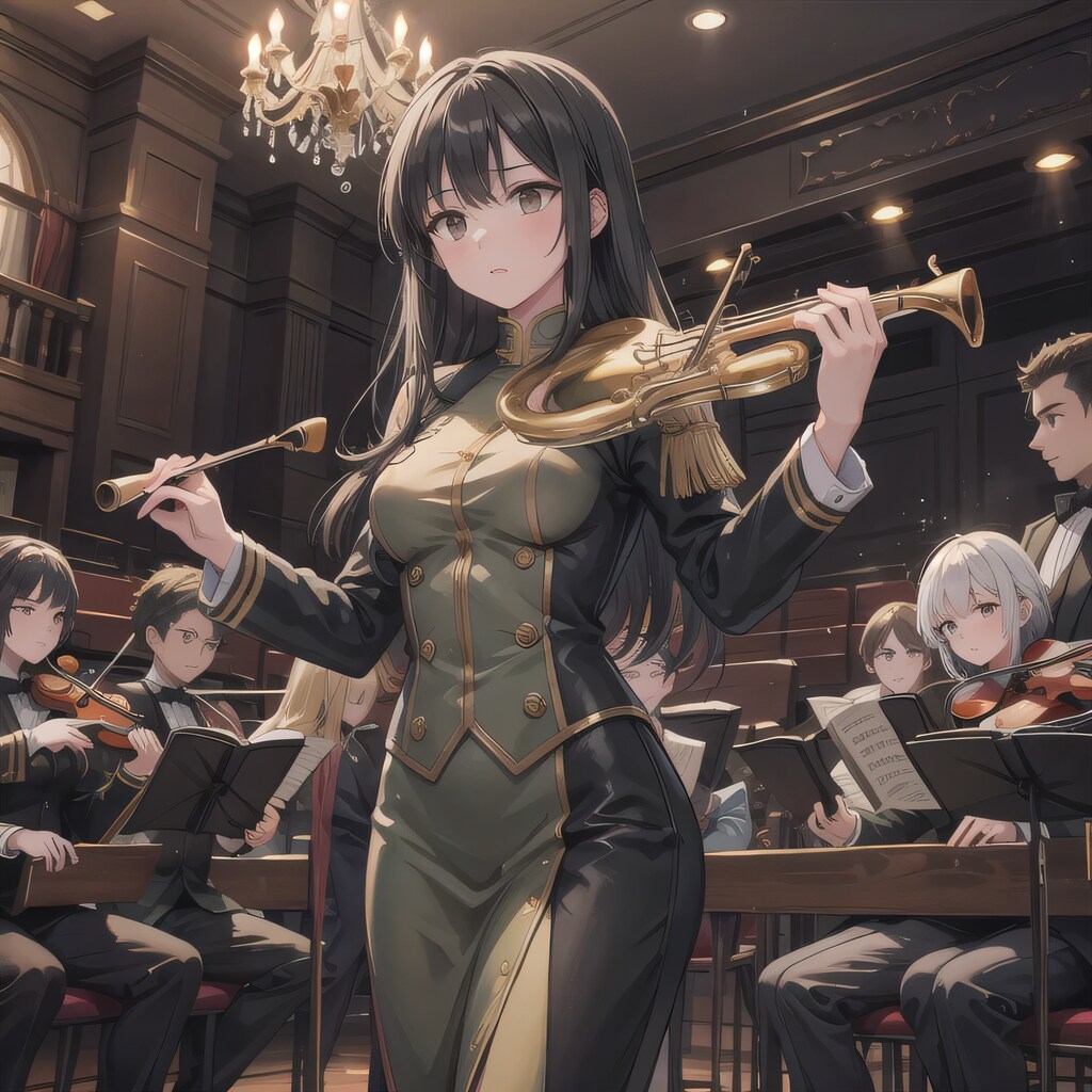 黒髪ロングでブラスバンドの少女１７