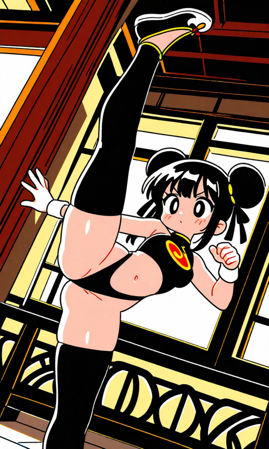 （コ〇コロコミック風絵柄ｗ）恐るべき刺客！足技を極めたハイレグカンフー娘達！