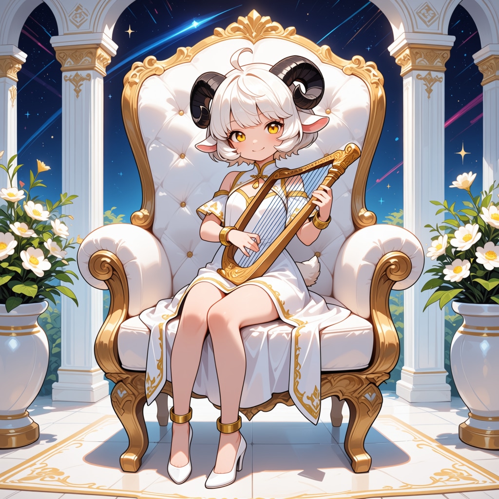 ハープを弾くメイちゃん♡