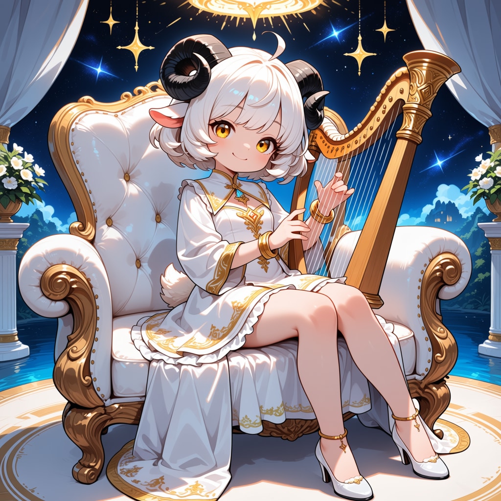 ハープを弾くメイちゃん♡