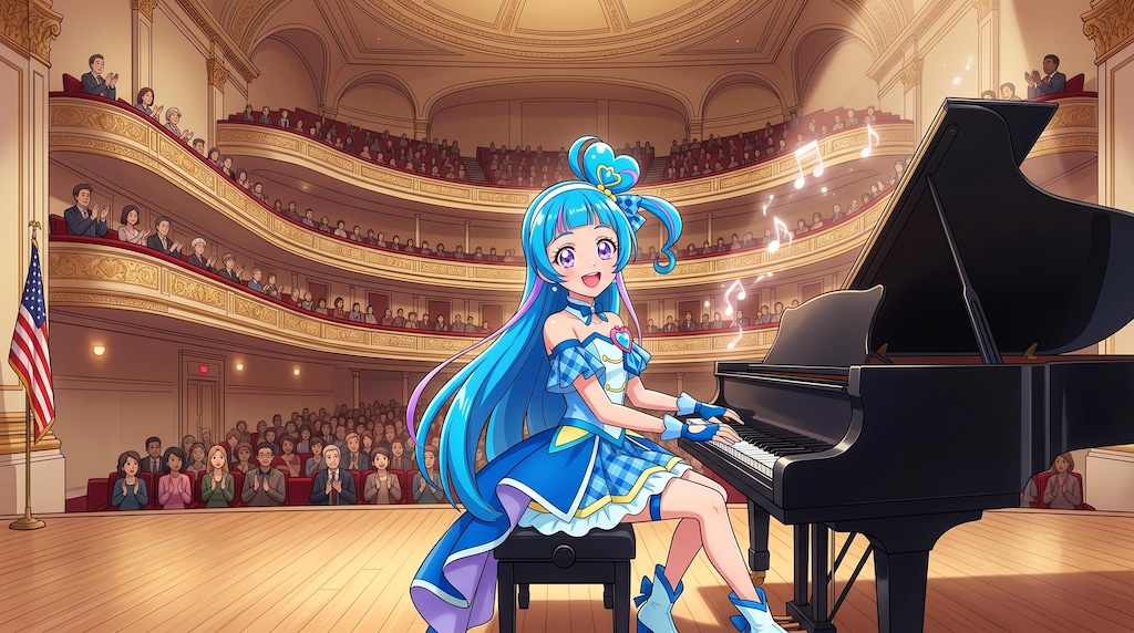 キュアウインク、カーネギーホールで演奏する（習作）