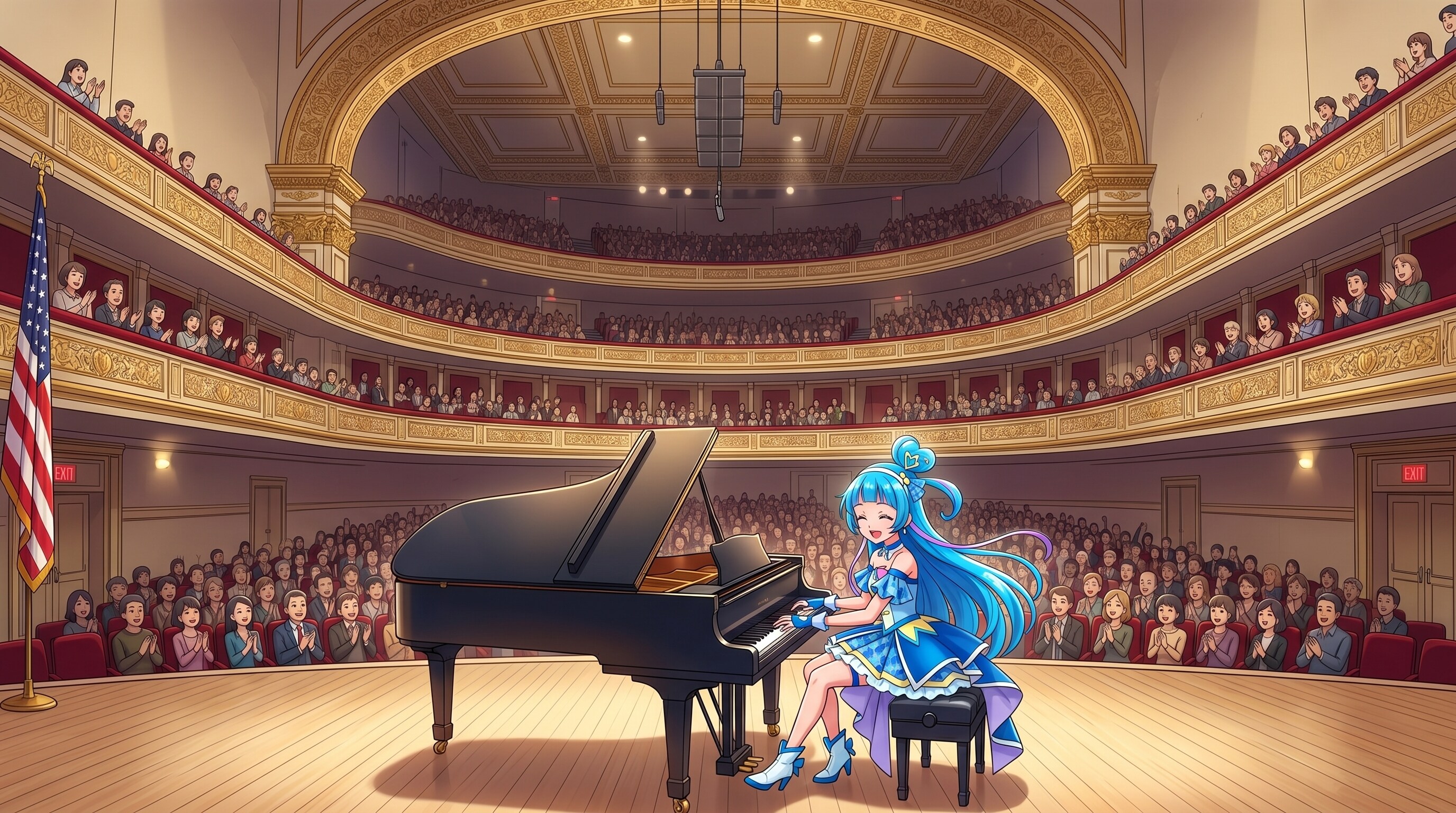 キュアウインク、カーネギーホールで演奏する（習作）