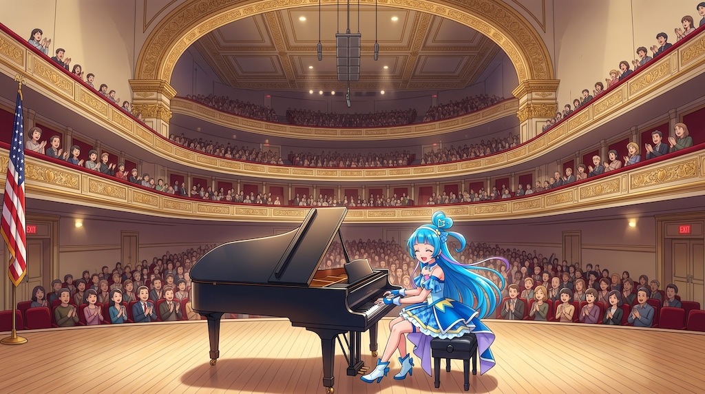 キュアウインク、カーネギーホールで演奏する（習作）