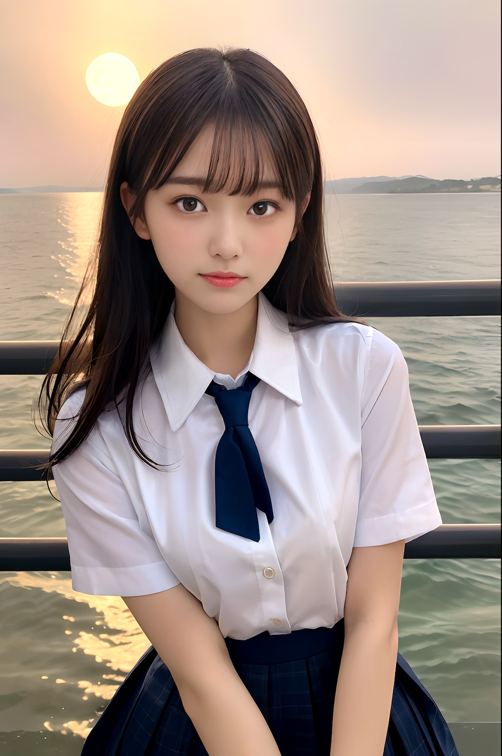 今日は夕日の海を見て帰りま～す