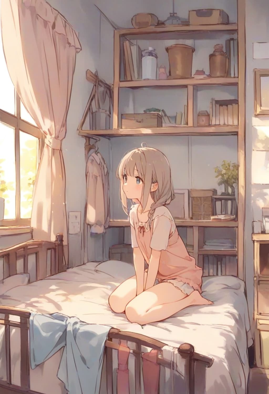 少女の部屋(水彩タッチ)(168)