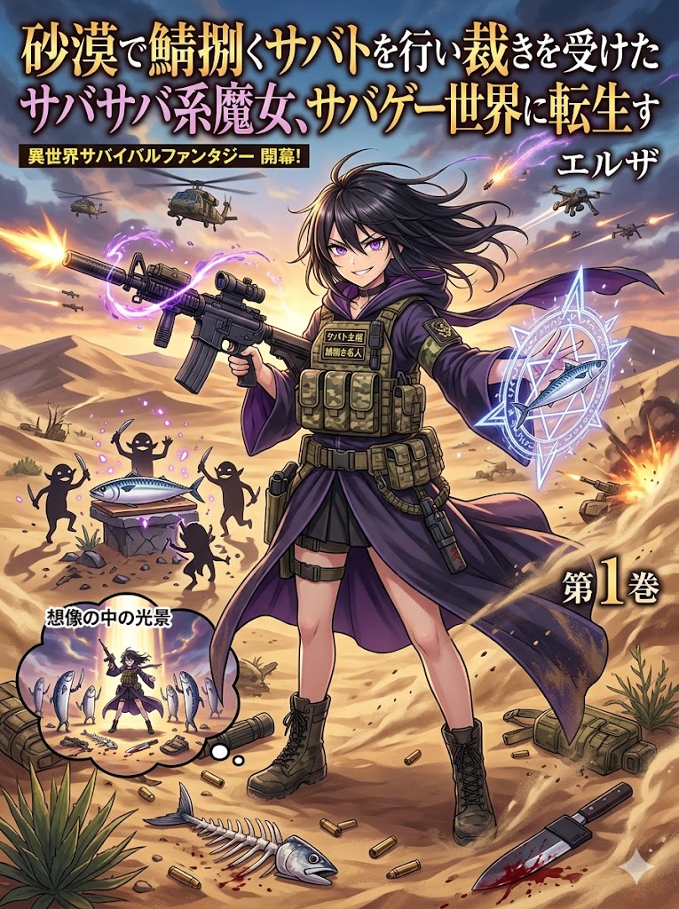 砂漠で鯖捌くサバトを行い裁きを受けたサバサバ系魔女、サバゲー世界に転生す。 | の人気AIイラスト・グラビア