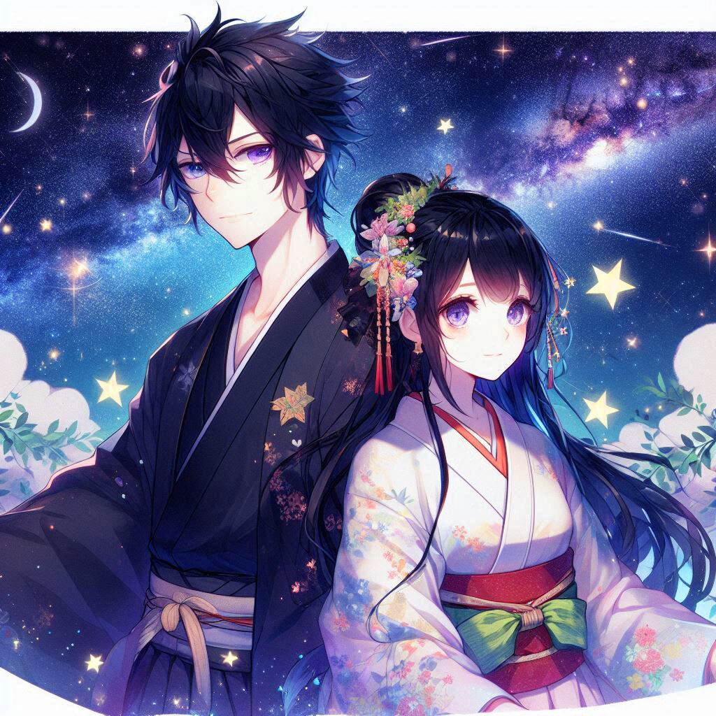 七夕の、織姫と彦星っぽい、恋人♥その5(5枚)