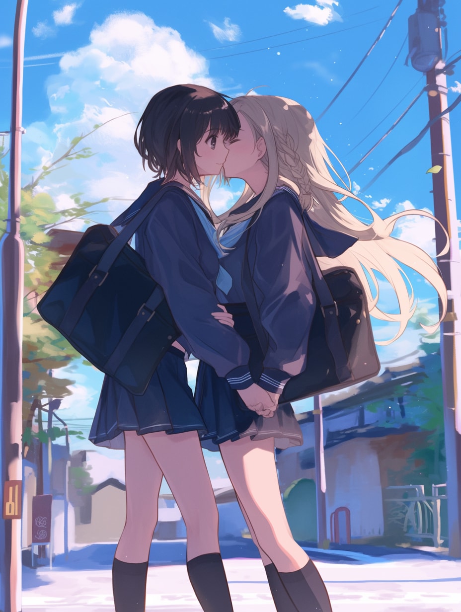 キスしたい二人のJK72 | の人気AIイラスト・グラビア