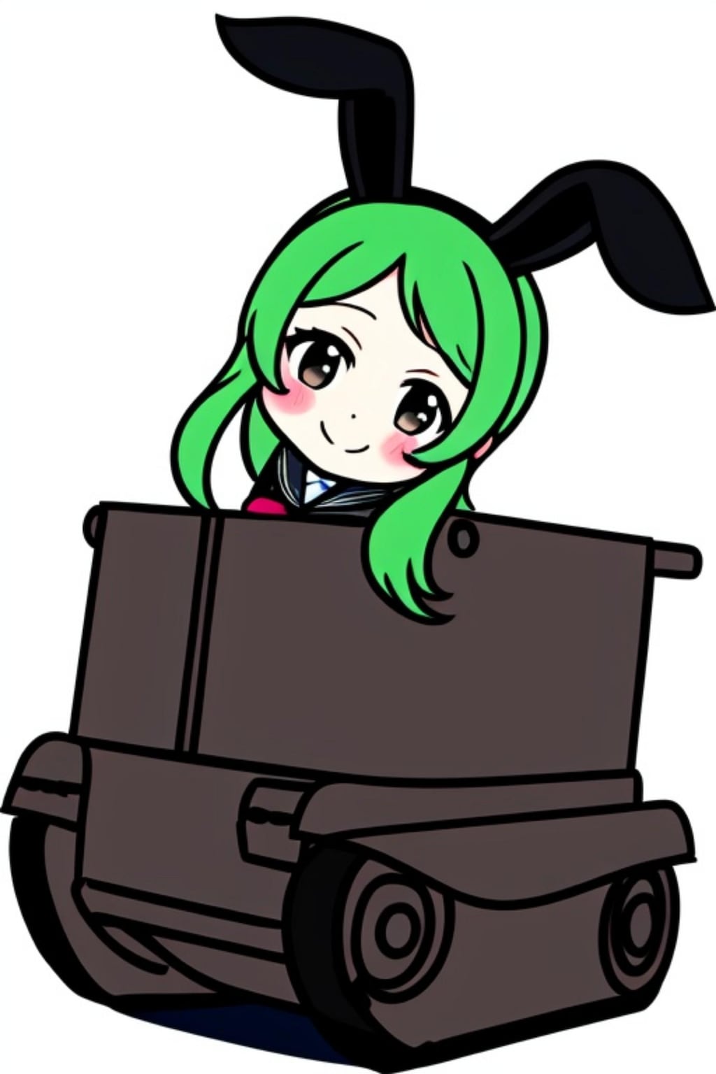 戦車に乗るうさ耳ちゃん