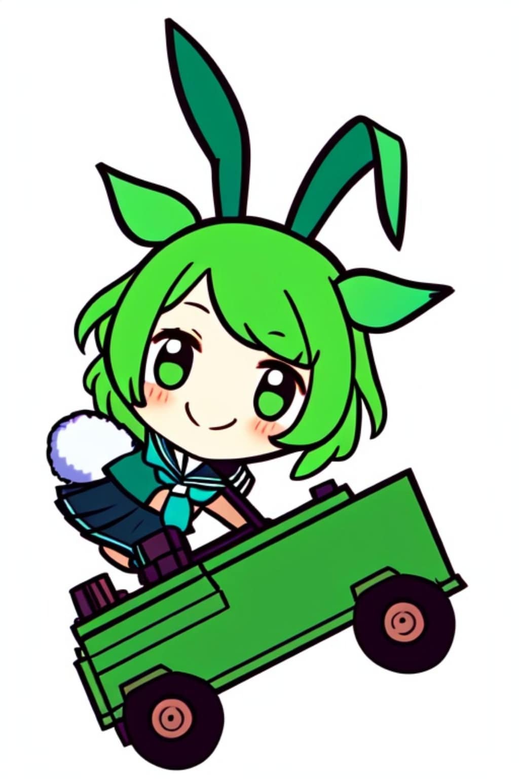 戦車に乗るうさ耳ちゃん