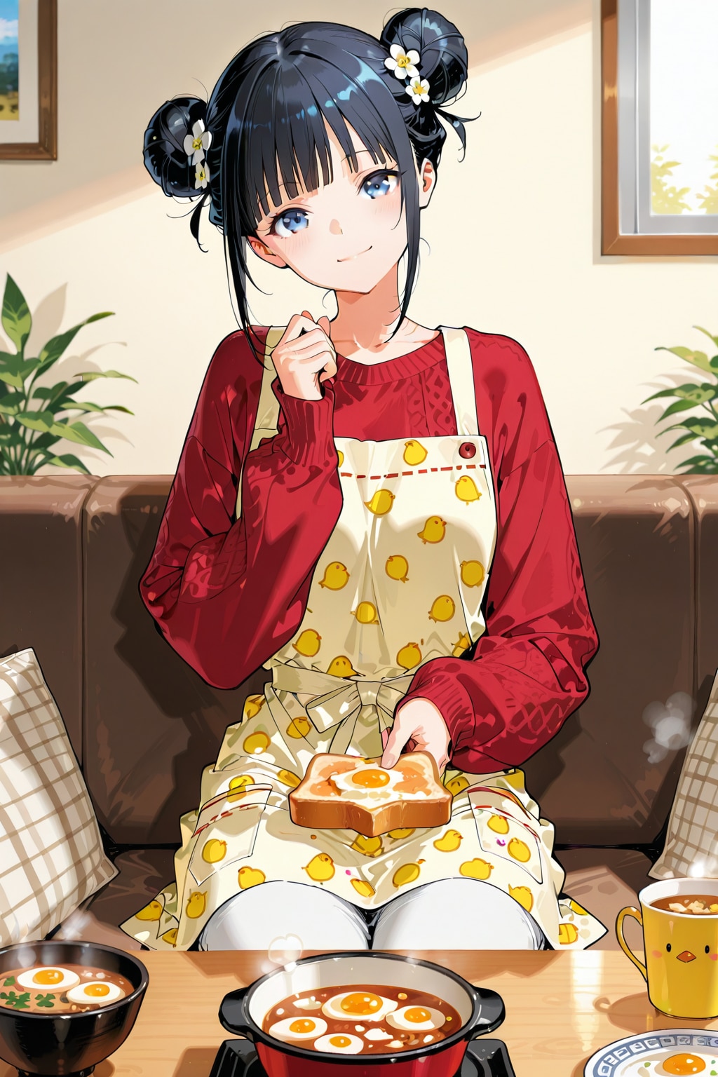 おだんごちゃん🍡✨と朝ごはん🍚✨　1/31 | の人気AIイラスト・グラビア