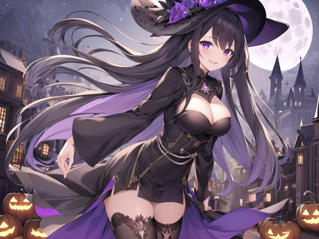 ハロウィンの夜の魔女