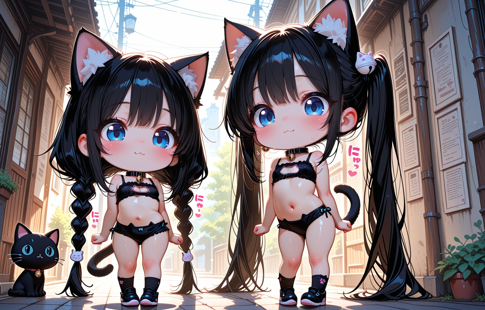 猫下着の娘