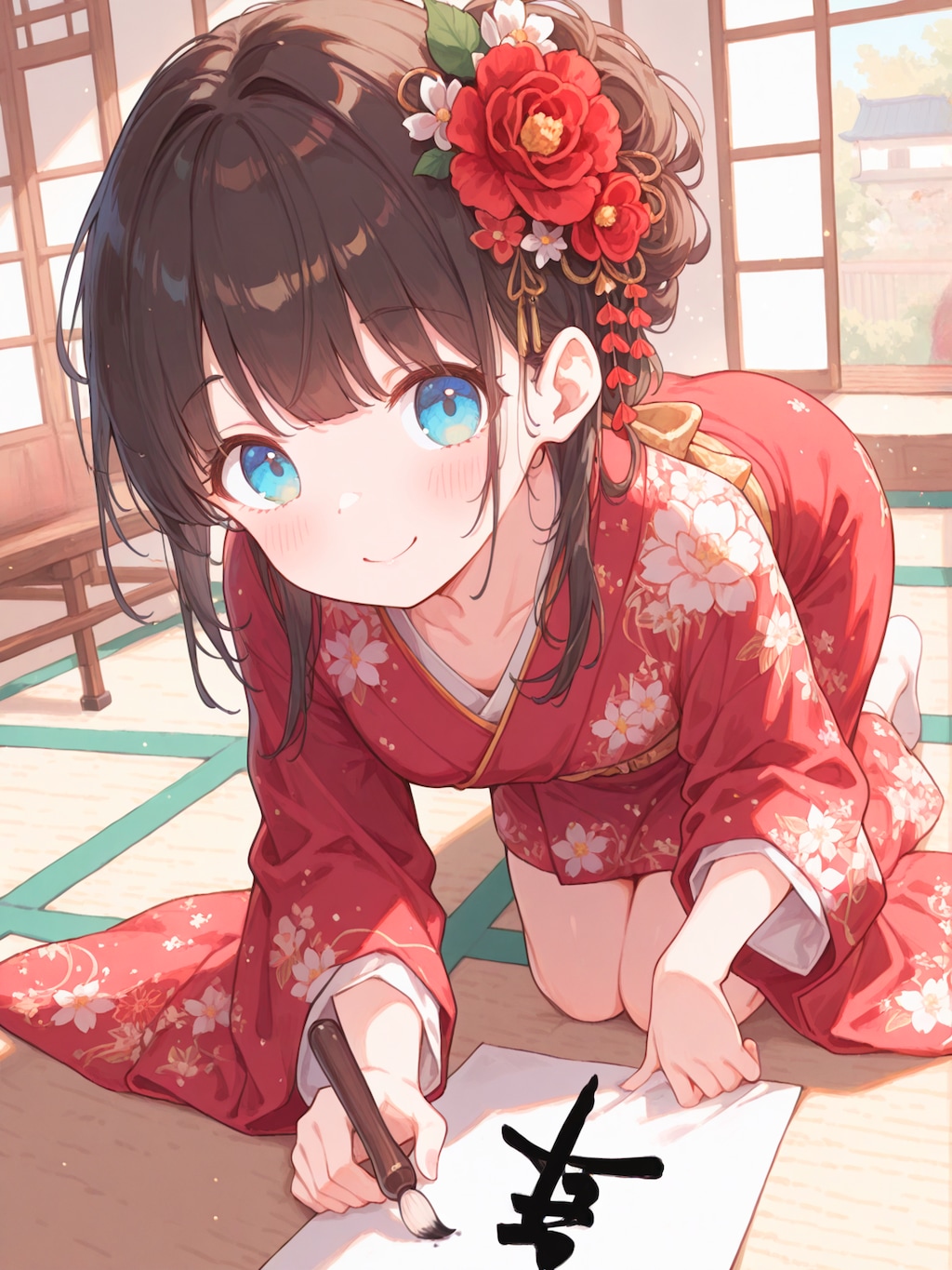 気持ちを新たに書を綴る