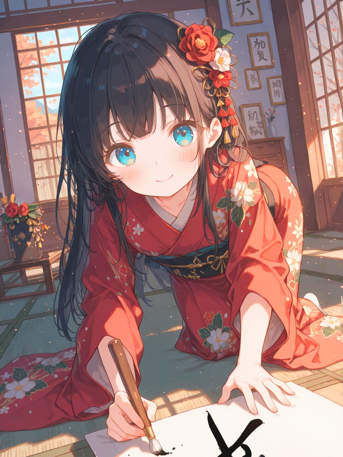 気持ちを新たに書を綴る | の人気AIイラスト・グラビア