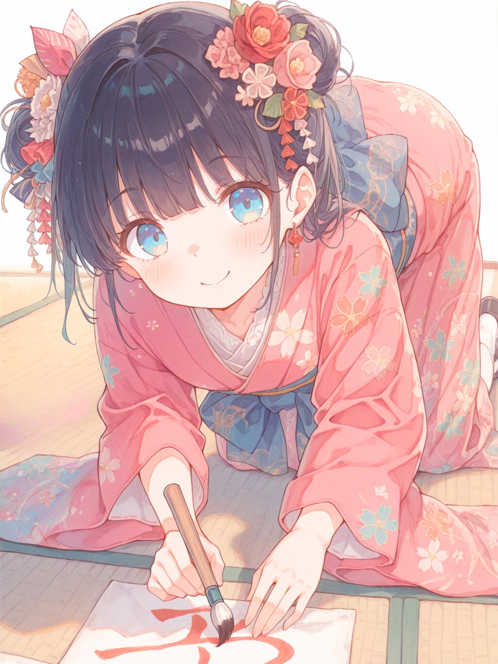 気持ちを新たに書を綴る