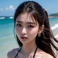 第4弾！水着を脱ぐ可愛いAI巨乳グラビア美女たち・アダルト動画 4枚目
