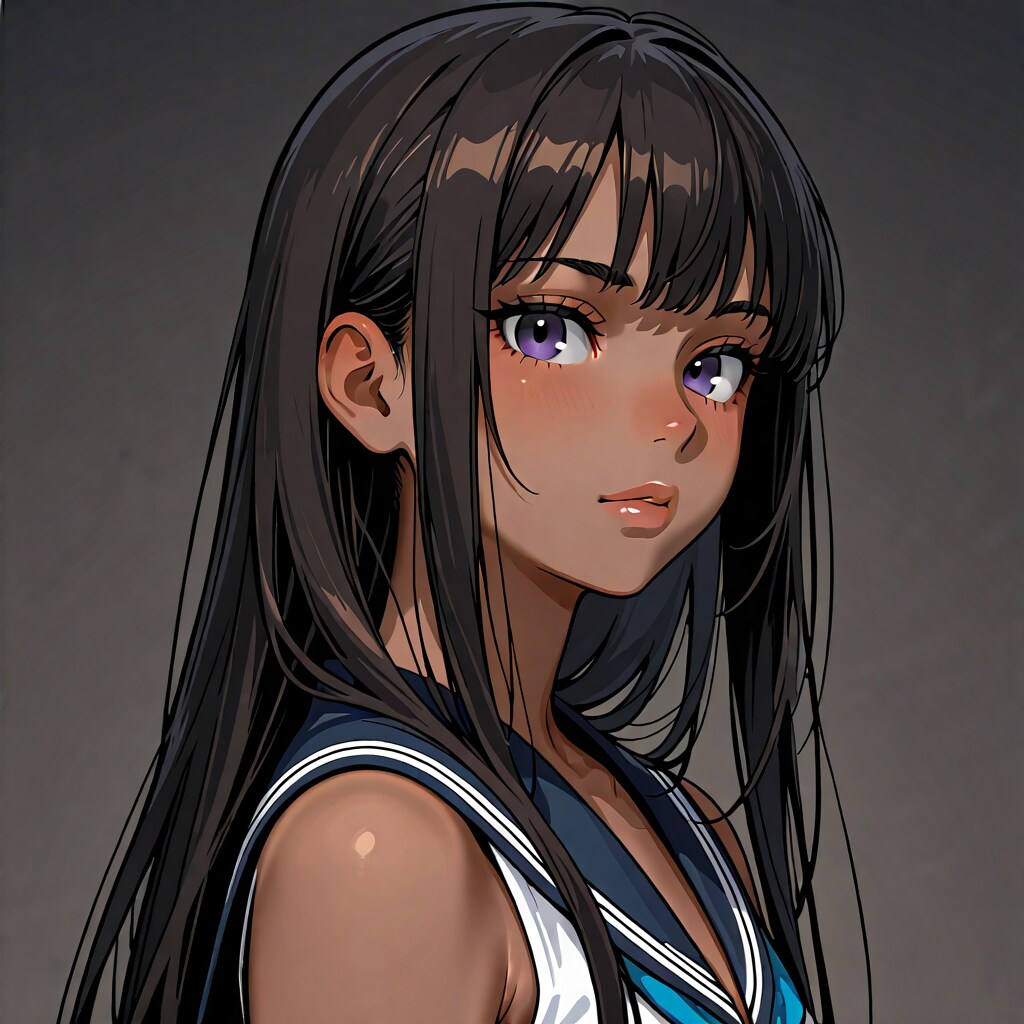 褐色黒髪の女の子