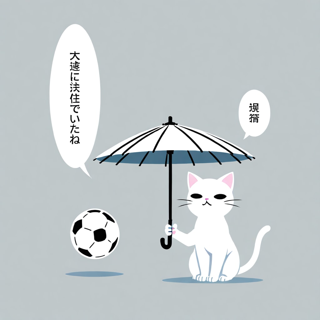 傘の上で玉を回します（しません）