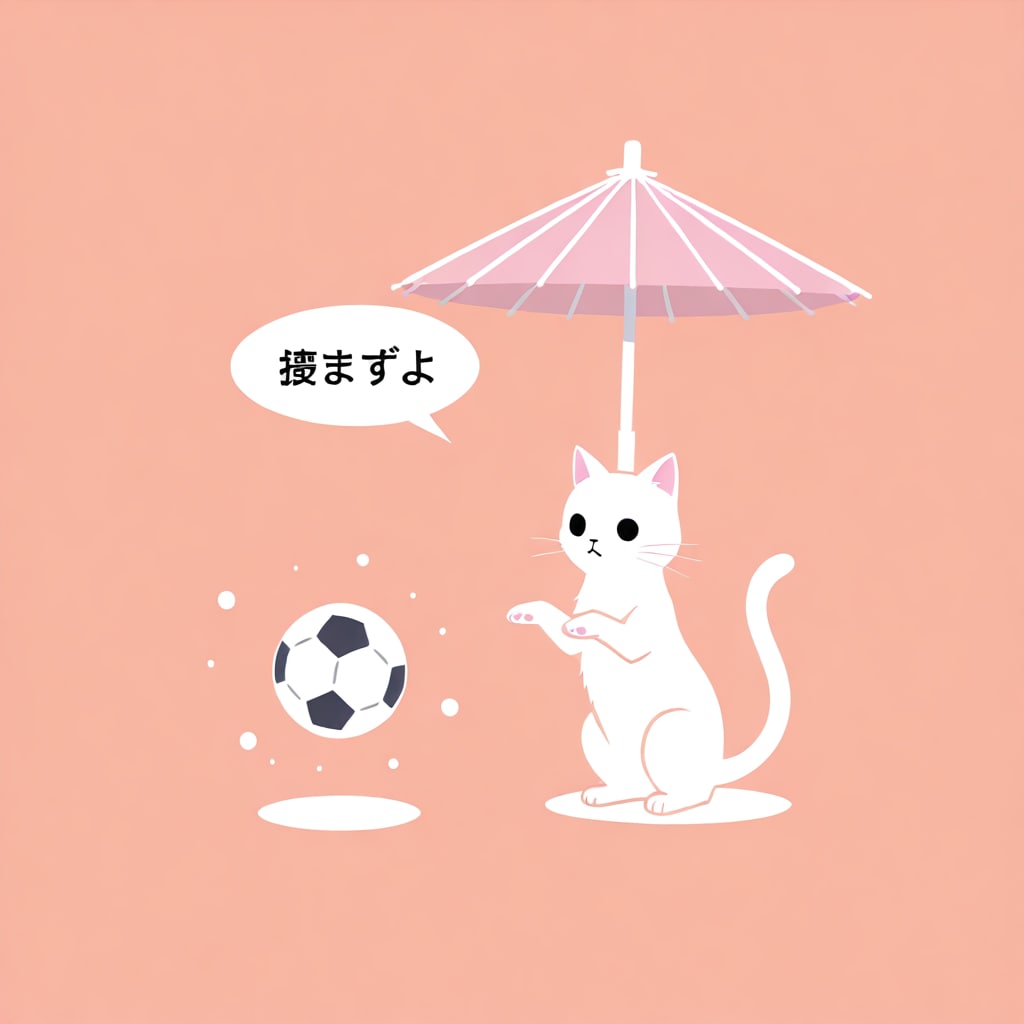 傘の上で玉を回します（しません）