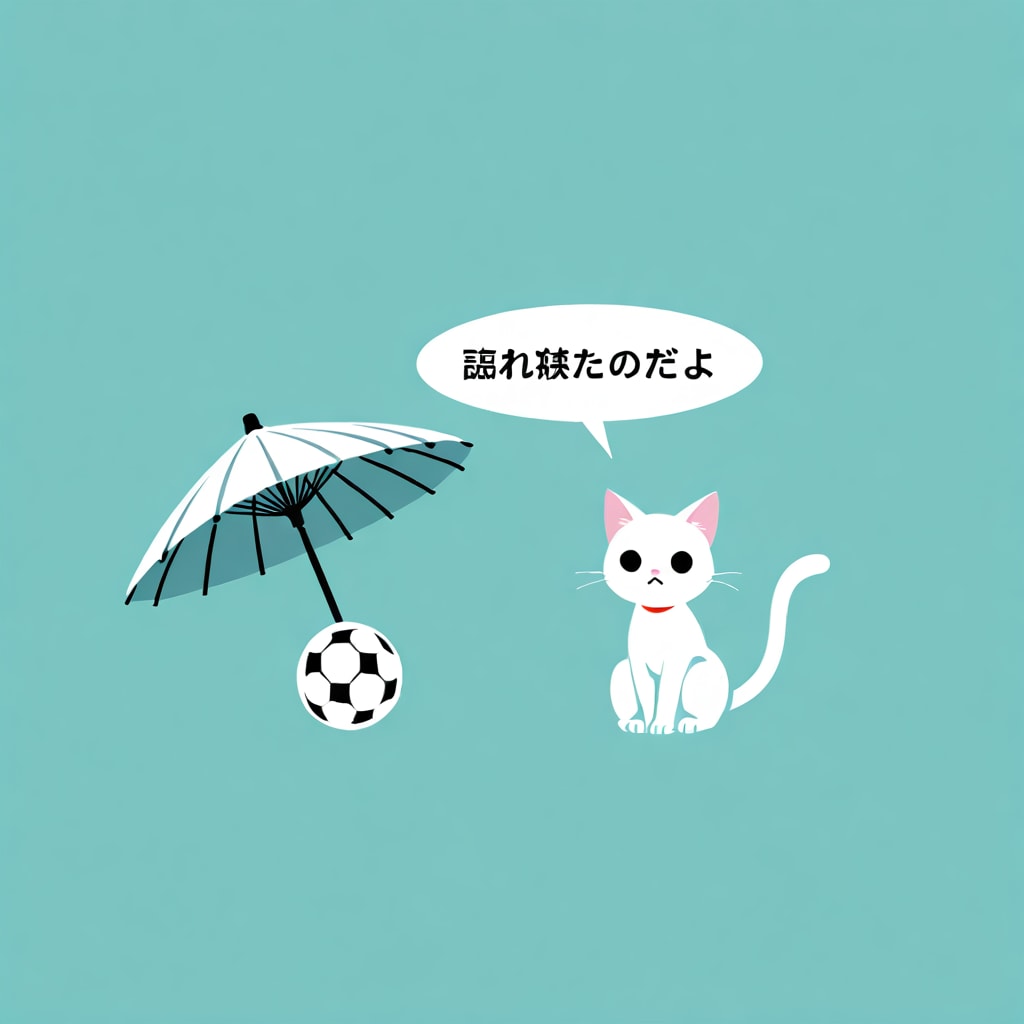 傘の上で玉を回します（しません）