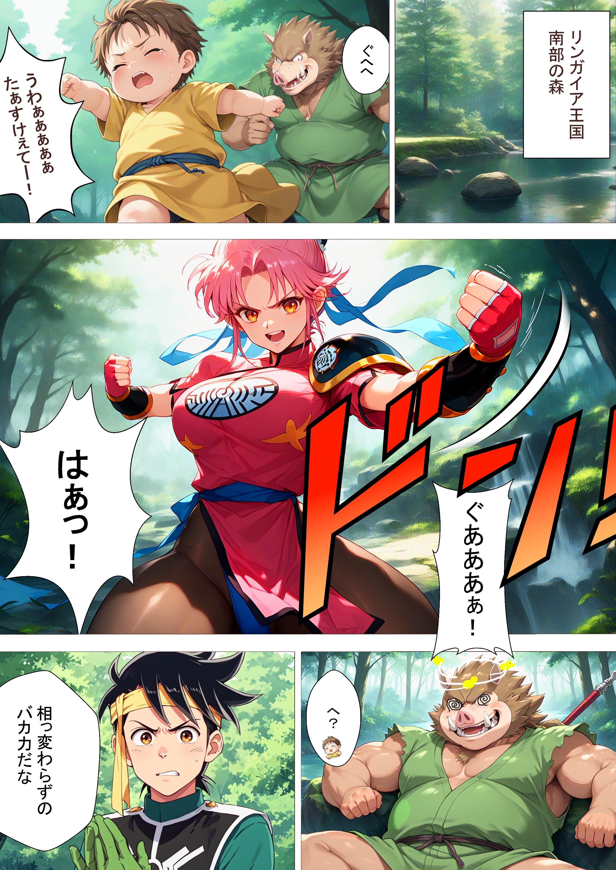 1ページ「ぶっとい太ももの黒パンスト武闘家マァムがショタで処女喪失」