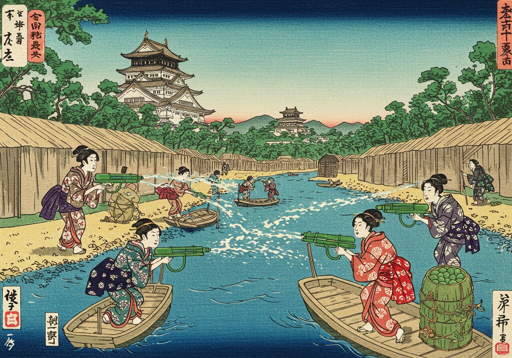 隅田川模擬戦遊之図