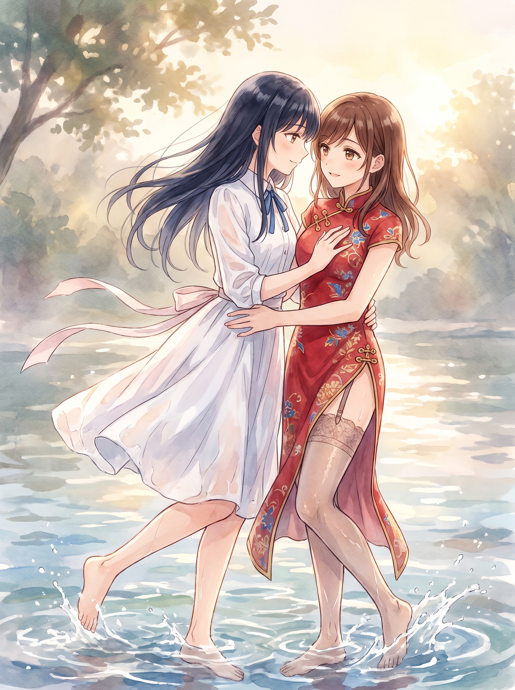 水面抱擁詩