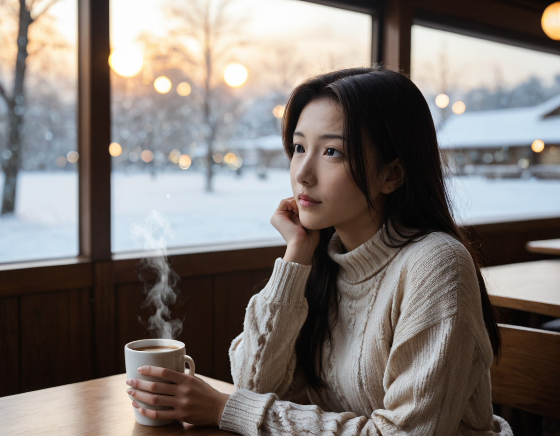 カフェで