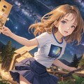 星を眺める少女 8枚目