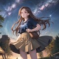 星を眺める少女 7枚目