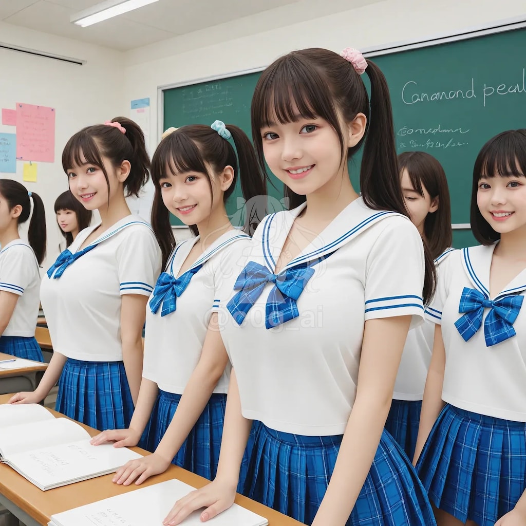 ミニスカセーラー服×巨乳x複数人