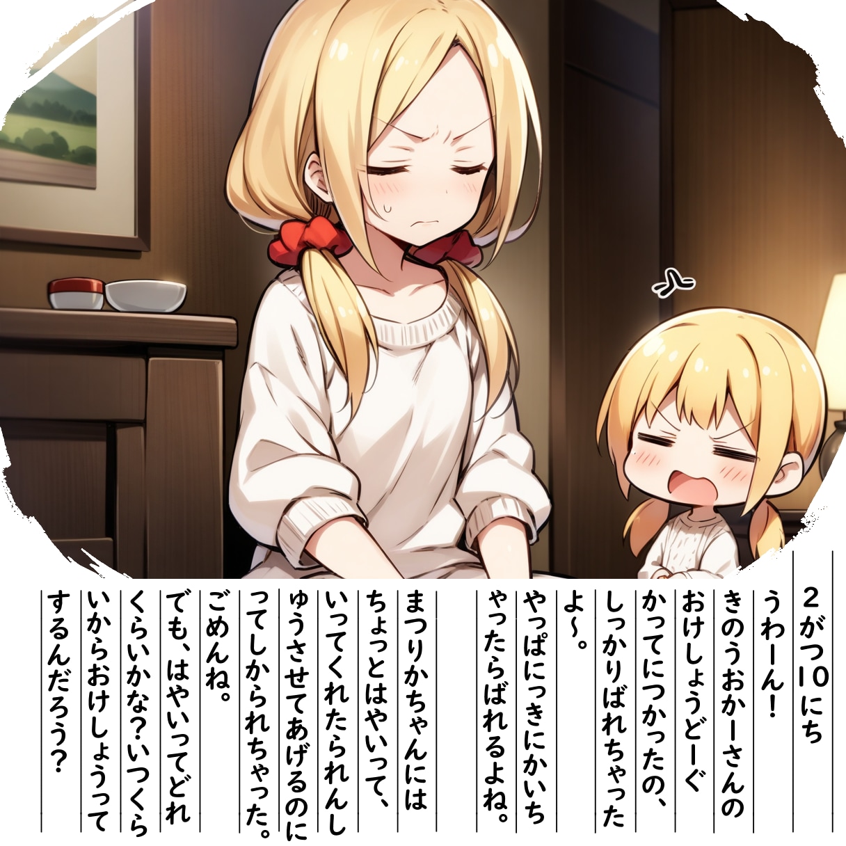 【絵日記】やっぱりばれちゃった＞＜ | の人気AIイラスト・グラビア