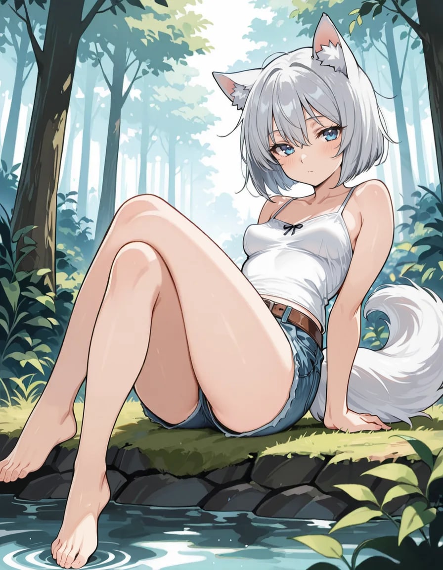 今日のわん娘 #35 「自然で涼むわん娘」 | の人気AIイラスト・グラビア