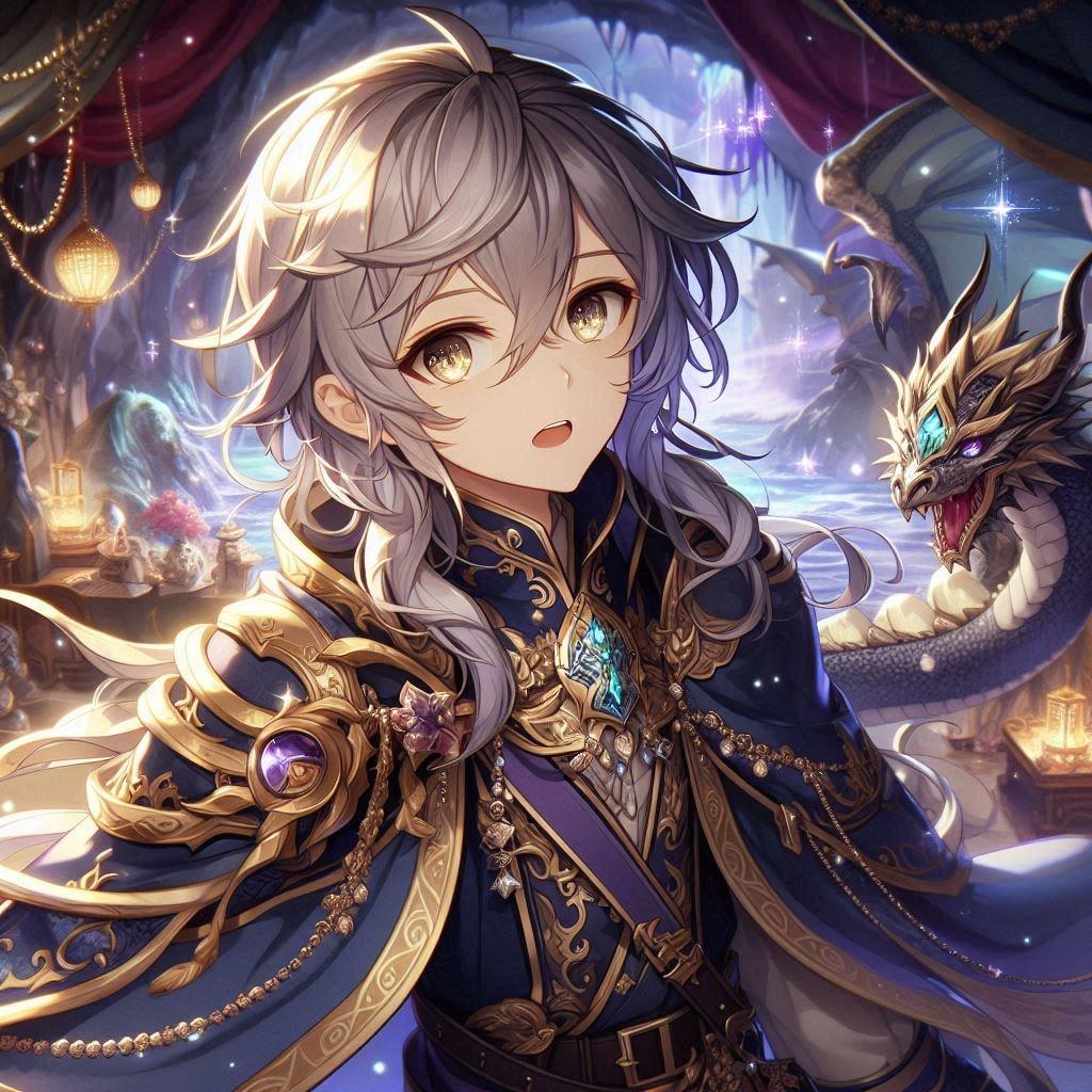 ドラゴンの洞窟に来た魔法使い | の人気AIイラスト・グラビア