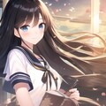 夕日差し込む図書室でお勉強 4枚目